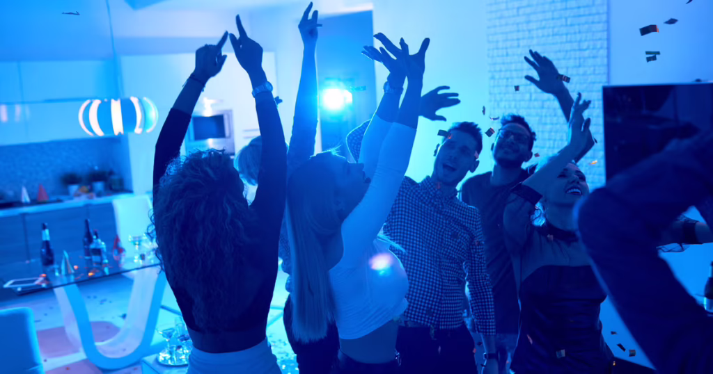 Airbnb noise monitors for a group of people having a party in the property