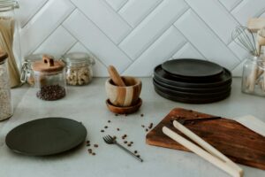Airbnb kitchen essentials countertop tableware and pantry jars